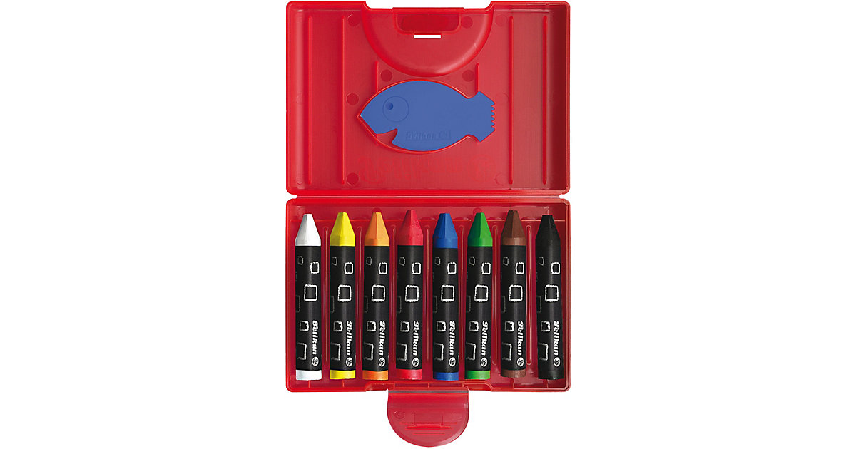 Wachsmalstifte, wasserfest, dreieckig, 8 Farben in Kunststoffbox rot Wachsmalstifte, wasserfest, dreieckig, 8 Farben in Kunststoffbox rot von Pelikan