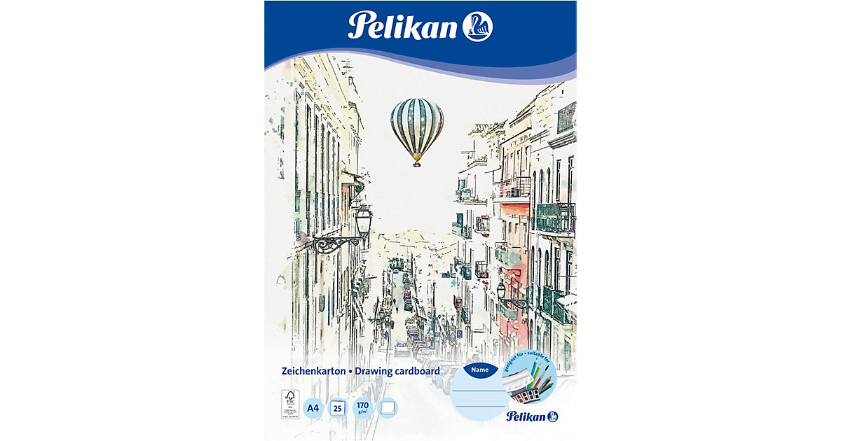 Zeichenblock 170g/m², A4, 25 Blatt weiß von Pelikan