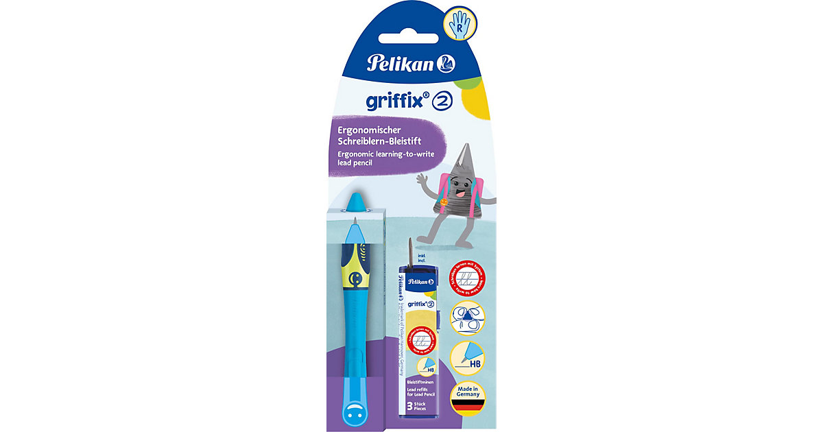 griffix Ergonomischer Schreiblern-Bleistift Blue Rechtshänder blau griffix Ergonomischer Schreiblern-Bleistift Blue Rechtshänder blau von Pelikan