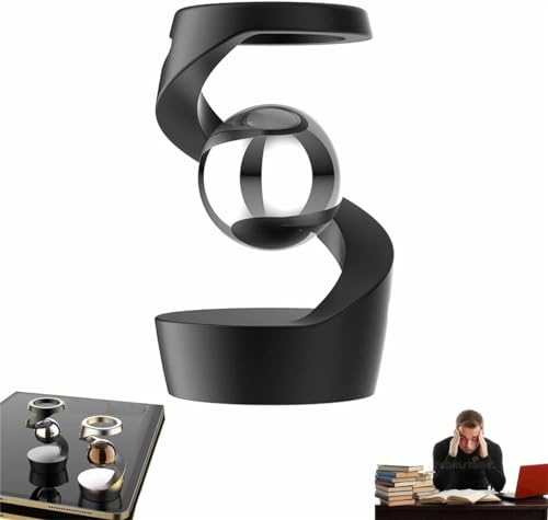 Gravity Defying Kinetic Desk Toy,Desktop Suspended Gyroscope,Levitating Desk Toy,Kinetic Desk Toys,Optical Illusion Desk Toy,Rotating Left and Right,Keeping Focus and Relieving Stress (Black) von Pelinuar