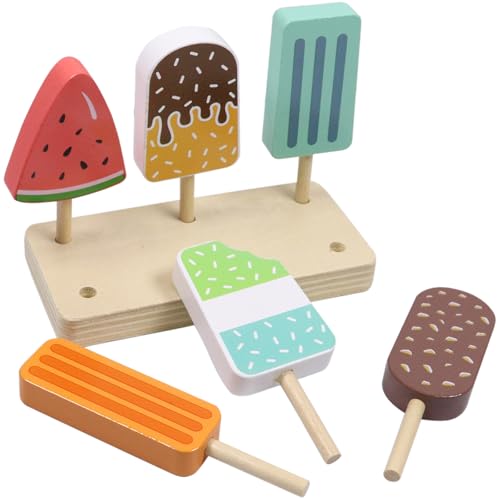 Eisdiele Kinder Holz, EIS Holzspielzeug, 6 Stück EIS Spielzeug für Kinder, Kaufladen Zubehör Holz mit Ständer, Kaufladen Zubehör Geschenk für Mädchen Jungen Montessori Spielzeug 3 4 5 6 Jahre Eisdiele Kinder Holz, EIS Holzspielzeug, 6 Stück EIS Spielzeug für Kinder, Kaufladen Zubehör Holz mit Ständer, Kaufladen Zubehör Geschenk für Mädchen Jungen Montessori Spielzeug 3 4 5 6 Jahre von Pellinch