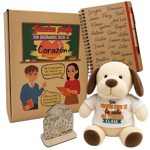 Geschenk für Kinder- und Grundschullehrer | Personalisierte Lehrergeschenke zum Unterschreiben von Kindern | Emotionales und lustiges Sonderpaket für Lehrer von Peluchilandia