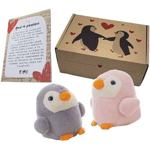 Geschenk für Paare, Pinguin mit Liebesbrief und dekorierter Box, originelle Geschenke zum Jahrestag, für Paare, personalisierte Geschenke für Verliebte oder Valentinstag Geschenk für Paare, Pinguin mit Liebesbrief und dekorierter Box, originelle Geschenke zum Jahrestag, für Paare, personalisierte Geschenke für Verliebte oder Valentinstag von Peluchilandia