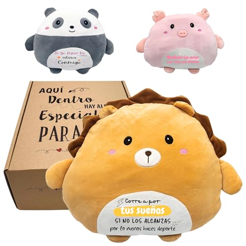 Originelle Geschenke für Damen, Plüschkissen mit lustigem Spruch | Geschenk Freundin Geburtstag | Details zum Verschenken an beste Freunde (Löwe 3) von Peluchilandia