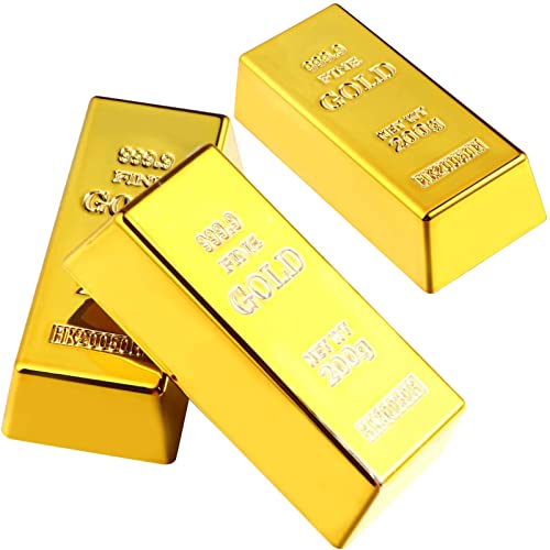 3 Stück Kunstschatz aus Kunststoff, goldene Ziegelsteine, Briefbeschwerer, Bühnenrequisite, Kindergeschenk, Partyzubehör, Bankspiel, 6,1 cm 3 Stück Kunstschatz aus Kunststoff, goldene Ziegelsteine, Briefbeschwerer, Bühnenrequisite, Kindergeschenk, Partyzubehör, Bankspiel, 6,1 cm von Pemalin