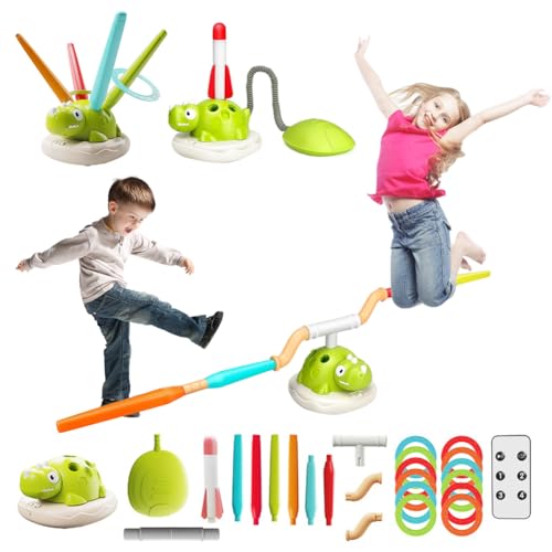 3 in 1 Outdoor Spielzeug für Kinder - Seilspringmaschine Kinder, Ringwurfspiel für 3+ Jahre, Schaumraketen Launcher,Sport & Outdoor Spielzeug mit Musik,Fernsteuerung für 3+ Jahre (Kleiner Dinosaurier) 3 in 1 Outdoor Spielzeug für Kinder - Seilspringmaschine Kinder, Ringwurfspiel für 3+ Jahre, Schaumraketen Launcher,Sport & Outdoor Spielzeug mit Musik,Fernsteuerung für 3+ Jahre (Kleiner Dinosaurier) von Penbinmall