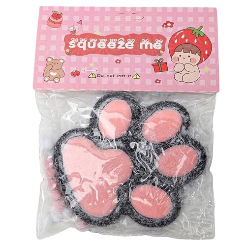 Taba Squishy Fufu Squishy Katzenpfoten Squishy Groß 15cm - Anti Stress Spielzeug Fidget Toys Erwachsener, Soft Cat Paws Squishy Toy Stressabbauende Geschenke für Katzenliebhaber, Kinder (Rose - Noir) von Penbinmall