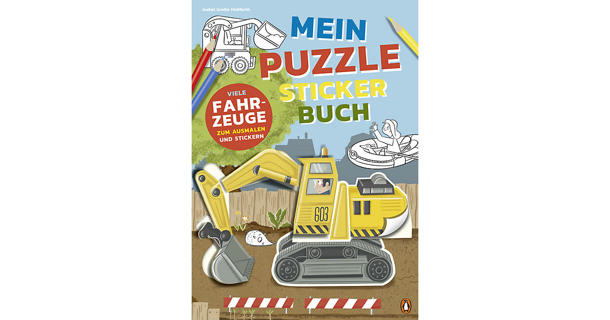Buch - Mein bunter Puzzle-Sticker-Spaß - Fahrzeuge von Penguin Junior Verlag
