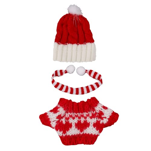 17cm Puppenkleidungsset, Süße Outfits Kleidungsdesigner Inklusive Strickschal Mütze Puppen Weihnachtsdekoration Zubehör zum Ausstellen und Anziehen von Penitue