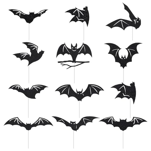 24 Stück Halloween-Fledermaus-Kuchenaufsätze, Cupcake-Aufsätze mit Glitzernden Fledermäusen Lustige Tier-Kuchenaufsätze Babyparty-Dekoration mit Halloween-Thema für Kinder Geburtstag 24 Stück Halloween-Fledermaus-Kuchenaufsätze, Cupcake-Aufsätze mit Glitzernden Fledermäusen Lustige Tier-Kuchenaufsätze Babyparty-Dekoration mit Halloween-Thema für Kinder Geburtstag von Penitue