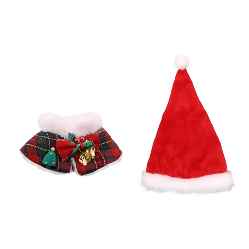 2stk Weihnachtspuppen-Outfit-Set für 15 bis 17cm Große Puppen, Einschließlich Weihnachtsmannmütze und Umhang Festliches Kostümzubehör (Keine Puppe Enthalten) von Penitue