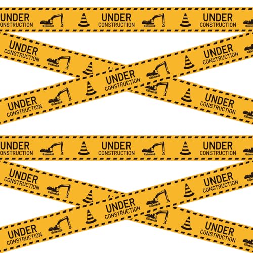 Penitue 2 Rollen Under Construction Partyband, 30mx7,6cm Ohne Klebstoff Baustellen-Mottobanner Achtung Geburtstagsdeko für Klassenzimmer Zuhause Arbeitsbereich Foto-Requisiten und Mitgebsel von Penitue