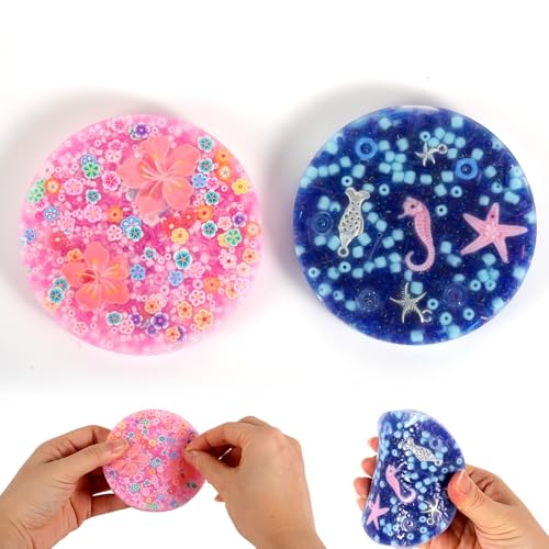 Penitue 2stk Kratz-Pad, Skin Picking Fidget Spielzeug Sensorische Kratzplatte für Angststörungen ADHS Erwachsene Kinder Spielzeug Geschenk (Dunkelblau, Rosa) von Penitue