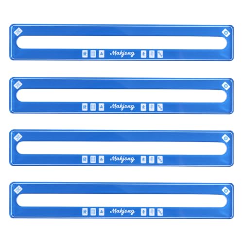 Penitue 4st Mahjong Linienfinder, Mahjong Linienleser mit Schutzfolie Mah Jongg Kartenlinienführer Marker Tracker Streifen Regelhelfer Zubehör für Spielergeschenke (Blau) von Penitue