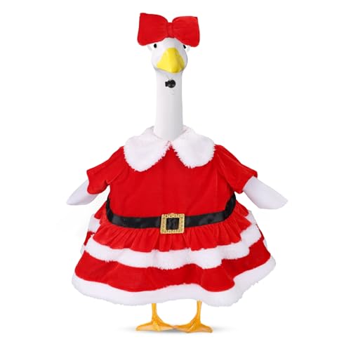 Penitue 58,42cm Weihnachtsgans-Outfit für Die Veranda, Inklusive Roter Fliege Kopfbedeckung & Weihnachtskleid Süßes Weihnachtsgans-Kostüm-Zubehör für Die Weihnachtsdekoration im Garten Rasen Hof Penitue 58,42cm Weihnachtsgans-Outfit für Die Veranda, Inklusive Roter Fliege Kopfbedeckung & Weihnachtskleid Süßes Weihnachtsgans-Kostüm-Zubehör für Die Weihnachtsdekoration im Garten Rasen Hof von Penitue