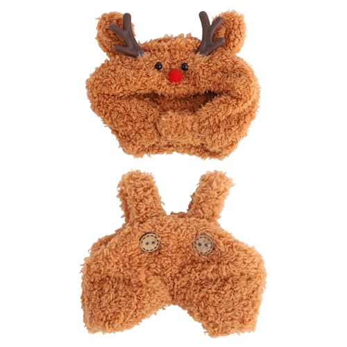 Plüschpuppen Kleidung, 17cm Puppe Rentier Outfit Hut und Overall Abnehmbares Süßes Weihnachtskostüm Eines Braunen Elchs Ideal zum Anziehen von Plüschtieren Ausstellen Sammeln Plüschpuppen Kleidung, 17cm Puppe Rentier Outfit Hut und Overall Abnehmbares Süßes Weihnachtskostüm Eines Braunen Elchs Ideal zum Anziehen von Plüschtieren Ausstellen Sammeln von Penitue