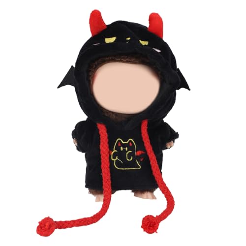 Puppenkleidung Set, Modisches Halloween Outfit mit Fledermaus Pullover Halloween Design Dekoration für 17cm Puppenaccessoires für Sammler Deko & Ausstellung (Schwarz) von Penitue