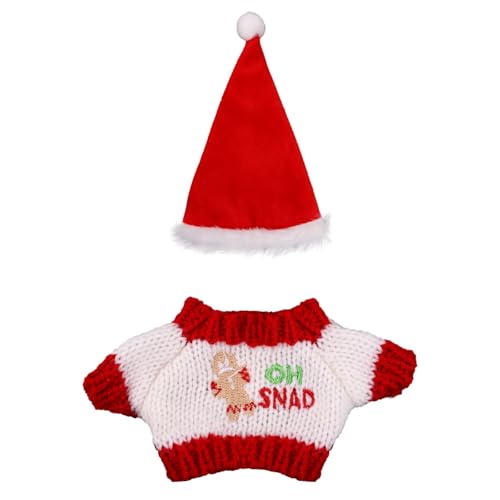 Weihnachts Kleidung für Puppen Set, Süße Weihnachts Outfits Stylische Kleidung Mode Weihnachtsmannmütze und Pullover für 17cm Große Puppen Ausstellungszubehör Sammlergeschenk von Penitue