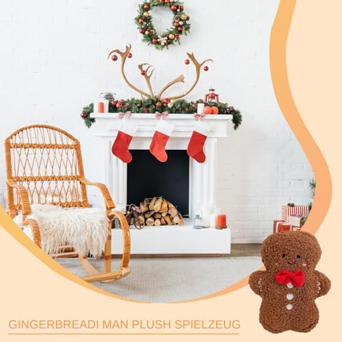 Penlimly Gingerbread Plush Spielzeug 18 cm, Spielkissen, Weihnachtsdekoration Für Festliche Zuhause Party Wohnzimmer Sofa Sitz Tür Tisch Fenster Baum von Penlimly