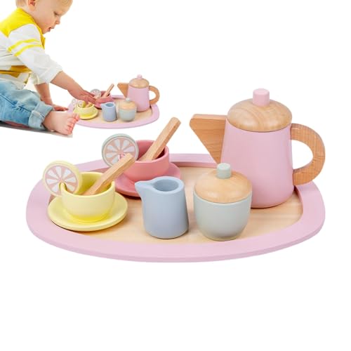 Penlimly Kinder Nachmittagstee Set, Holztee -Partys Set,Hölzerne Teekannenbecher Löffel Kuchen Time Playset Partys Set - Wiederverwendbares Täuschung Spielen Essen, tragbare Handübungsspielzeug für Penlimly Kinder Nachmittagstee Set, Holztee -Partys Set,Hölzerne Teekannenbecher Löffel Kuchen Time Playset Partys Set - Wiederverwendbares Täuschung Spielen Essen, tragbare Handübungsspielzeug für von Penlimly