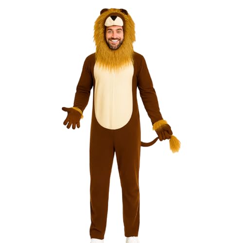 Penlimly Löwenkostüm Mit Mähne, Cosplay Tierkostüm, Realistisches Tierkostüm Für Bühne Theater Karneval Cosplay von Penlimly