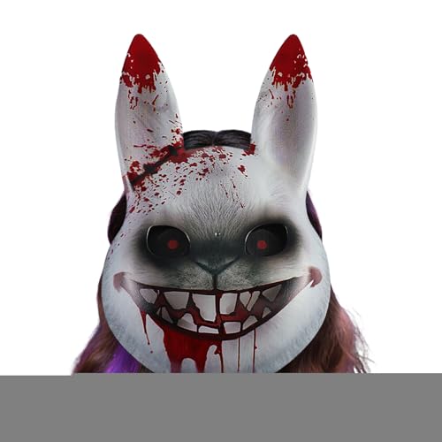Penlimly Unheimliche Hasenmaske | Halloween Grusel Maske - Kostüm Verkleidung Requisiten für Theater Bühne Show Performance Party Maskerade Cosplay Fest Feier Familienfest von Penlimly