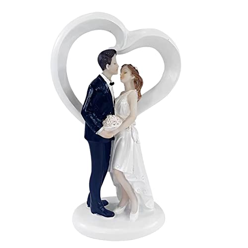 Tortenaufsatz, Braut und Bräutigam Figuren, Kunstharz Paar Statue Tortenfigur, Hochzeitspaar Figur Hochzeitstorten Dekoration, Dekofigur Brautpaar Hochzeitstorte Deko Hochzeitsgeschenke, 11,5 x 8,5 cm von Penlimly