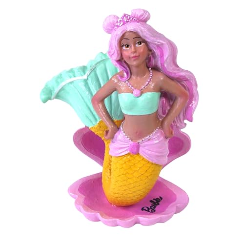 Penn-Plax Offiziell lizenzierte Meerjungfrau Barbie ™ Friend Aquarium Ornament auf Muschelbasis - perfekte Dekoration für Fischschalen, Aquarien und Terrarien von Penn-Plax