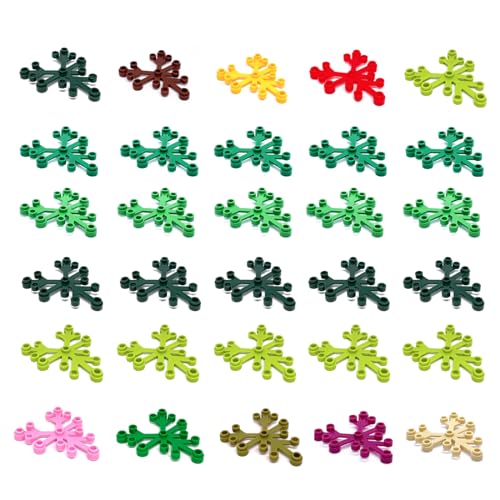 Penny Bricks Klemmbaustein Bausteine Pflanze Plant Leaves 6x5 Baum | Einzelne Klemmbausteine | Kompatibel mit 2417 und Allen Anderen Herstellen (Rot) von Penny Bricks