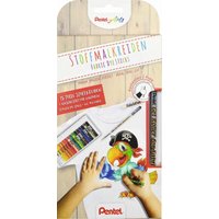 PENTEL PTS15/BN15-SET1 Set mit 15 Stoffmalkreiden plus Konturenstift von Pentel