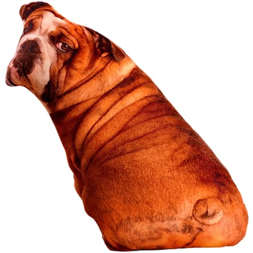 Lustige Kissen, realistischer Hund Plüsch gefülltes Tierkissen mit unsichtbarem Reißverschluss und doppelseitiger klarer Druck, 19, 7 Zoll glatt und bequem lebensechter Hund für Zuhause, Auto von Peosaard