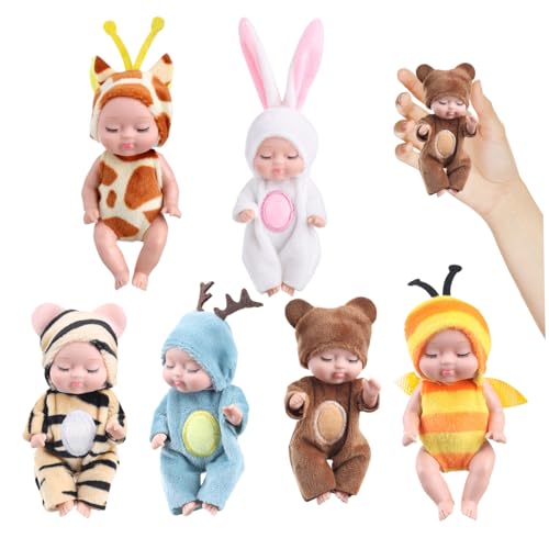 Mini -Babypuppen, 6pcs potenbare Puppen mit tierischen Kleidung, 4, 3 kleine realistische Spielsachen für Kleinkinder Alter 3+ Mini -Babypuppen, 6pcs potenbare Puppen mit tierischen Kleidung, 4, 3 kleine realistische Spielsachen für Kleinkinder Alter 3+ von Peosaard