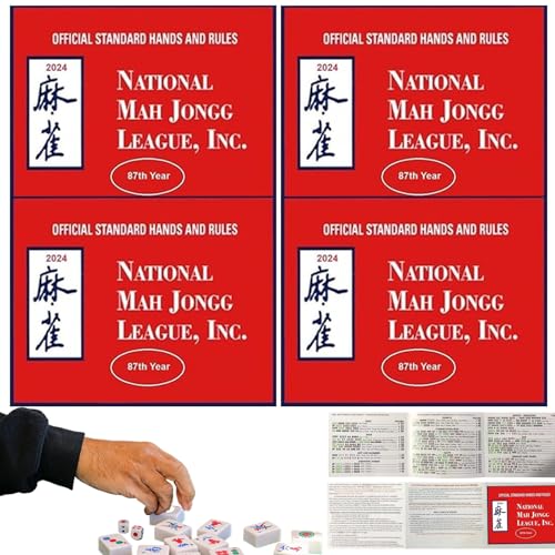 Peosaard Mah Jongg Cards 2024, Mahjong -Karten 2024, 4PCS 5.8x4.7 National Mah Jongg League Cards, 2024 Mahjong Card Offizielle Standardregeln und Kartentyp von Peosaard