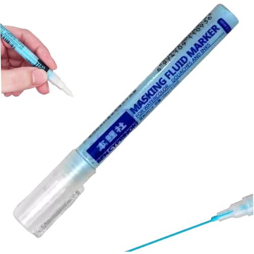 Peosaard Maskierungsflüssigkeitsstift, praktischer Maskierungsflüssigkeitsstift für Aquarellmalerei, Blaue Klebstern für Künstler, Studenten, für Aquarellmalereien flüssige Kunstversorgungen von Peosaard