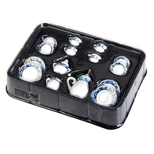 Peosaard Miniaturtee -Set, 15 Prozent 1/12 Puppenhaus Miniature Tee Set Blumenmuster Porzellan Tasse für Puppenhausmöbel Dekoration, Puppenhausspielzeug Peosaard Miniaturtee -Set, 15 Prozent 1/12 Puppenhaus Miniature Tee Set Blumenmuster Porzellan Tasse für Puppenhausmöbel Dekoration, Puppenhausspielzeug von Peosaard