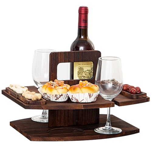 Peosaard Tragbarer Picknicktisch Holzpicknicktisch Abnehmbarer Weintisch mit 2 Glashalter und Snackschale, Weinpicknicktisch mit Griff für Party, Picknick, Camping, Strandstil 2, Picknicktisch Peosaard Tragbarer Picknicktisch Holzpicknicktisch Abnehmbarer Weintisch mit 2 Glashalter und Snackschale, Weinpicknicktisch mit Griff für Party, Picknick, Camping, Strandstil 2, Picknicktisch von Peosaard