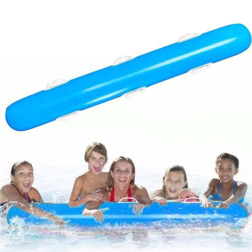 Pool -Nudeln 59 '' aufblasbare Pool -Nudel Jumbo PVC Schwimmnudeln Blocken Sie Poolnudeln mit 6 Griffen Wasserspielzeug für Kinder Schwimmen Lernpool Party Blau von Peosaard