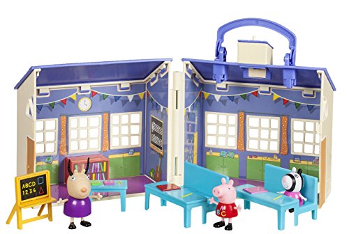 Jazwares 92608 - Peppa Wutz Peppa's Kindergarten, Spielset mit Zubehör, Spielhaus mit 3 exklusiven Peppa, Zoe Zebra & Madame Gazelle Spielfiguren, Original Peppa Spielzeug Haus für Kinder ab 2 Jahren von Peppa Pig