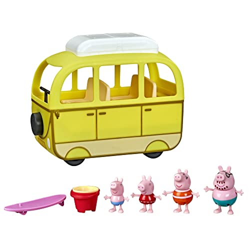 Peppa Pig Peppa’s Adventures Peppas Strandmobil, Fahrzeug mit Rädern, Vorschulspielzeug: 10 Teile, ab 3 Jahren von Peppa Pig