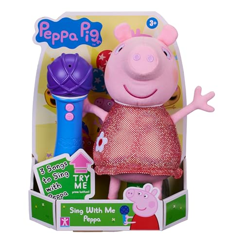Peppa Pig, Sing With Me Peppa, Interaktives Feature Plüsch, Musikalisches Stofftier mit Mikrofon, Spielzeug, Geschenk für Vorschüler von Peppa Pig