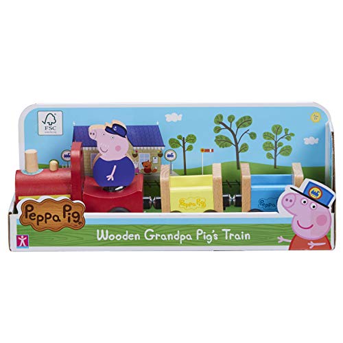 Peppa Pig Wooden Grandpa Pigs Train, push along vehicle, imaginative play, preschool toys, fsc certified, sustainable toys, gift for 2-5 years old von Peppa Pig