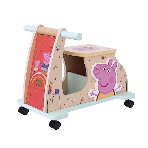 Peppa Pig 162A Wooden Ride On Scooter, Suitable for Indoor and Outdoor Play, Multicolour, Age 3 Years+ von Peppa Pig