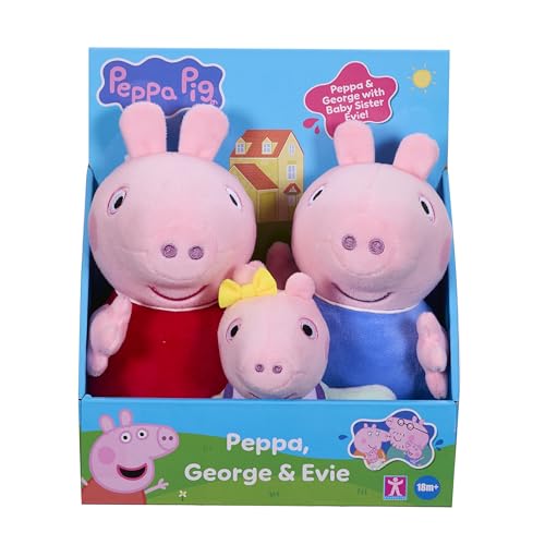 Peppa Pig 3-Pack Plsuhies - Peppa with Little Brother George and Baby Sister Evie - Stuffed Animal Pre-School Toys Peppa Pig 3-Pack Plsuhies - Peppa with Little Brother George and Baby Sister Evie - Stuffed Animal Pre-School Toys von Peppa Pig