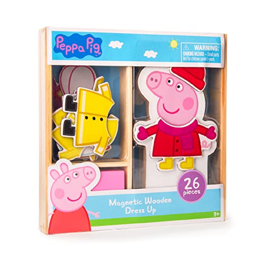 Peppa Pig Magnetic Wooden Dress-UP Set, FSC Wood, Wooden Toys, Preschool Dress UP DOLL von TCG