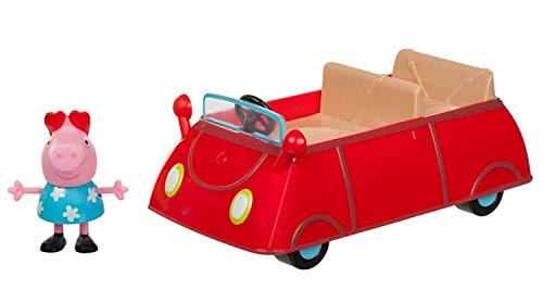 Jazwares 95706 - Peppa Wutz Peppa's kleines rotes Auto, Cabrio mit exklusiver Peppa Spielfigur, Spielzeugauto mit Sitzplätze für 3 Figuren, Original Peppa Pig Spielzeug Fahrzeug für Kinder ab 3 Jahren von Peppa Pig