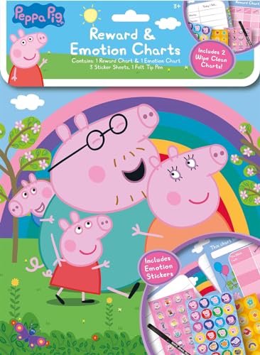 Peppa Pig Belohnungs- und Emotionstabellen, abwischbar, mit Stift und Aufklebern, für Kinder, ab 3 Jahren von Peppa Pig