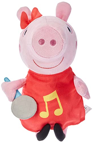 Peppa Pig Grunz-mit-mir-Peppa, Singende Plüschpuppe mit rotem Kleid und Schleife, singt 3 Lieder aus der Serie, ab 3 Jahren geeignet von Peppa Pig