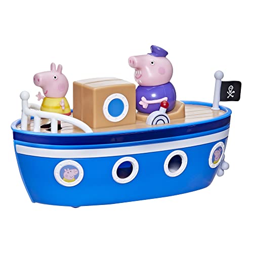 Peppa Pig Hausboot von Opa Wutz, Fahrzeug mit Rädern, Vorschulspielzeug: 1 Figur, abnehmbares Deck, ab 3 Jahren von Peppa Pig