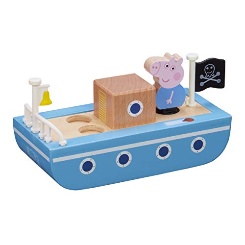 Peppa Pig PPC64 Holzboot mit 1, Figur PAPY Pig aus Holz, Holzspielzeug von Peppa Pig