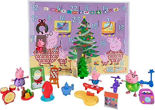 Peppa Pig PEP0658 Adventskalender 2021 mit Peppa Wutz Spielfiguren und Zubehör für Kinder ab 2 Jahren von Peppa Pig